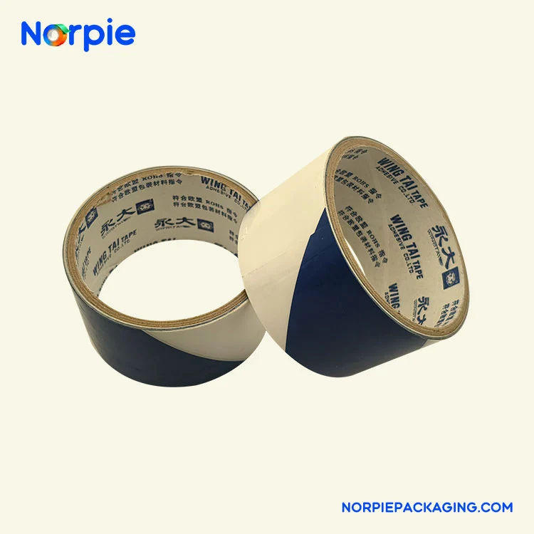 เทปคำเตือนสีน้ำเงินและสีขาว