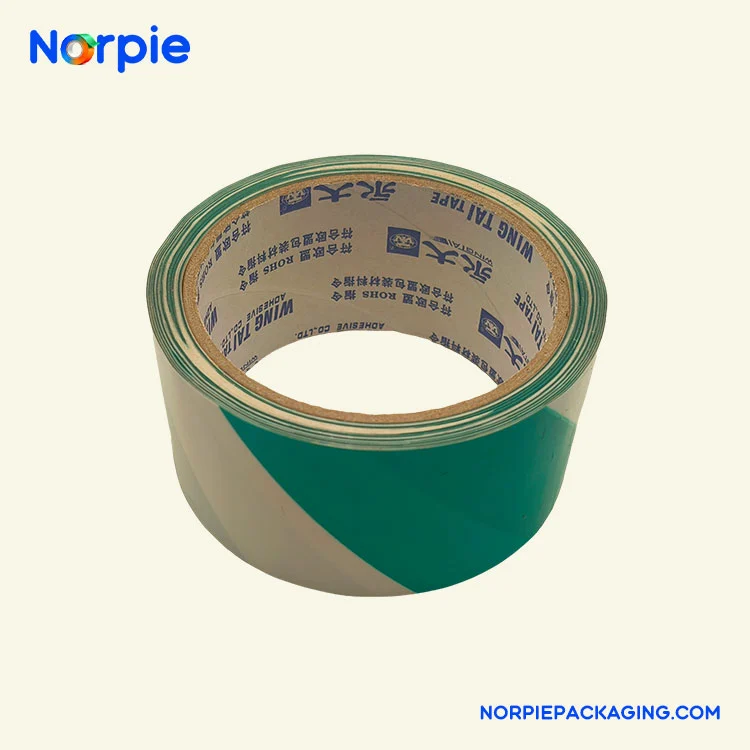 Green White Warning Tape